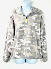 Fila Sport Hoodie Size S Fleece Gray Pink White Cozy Camouflaged