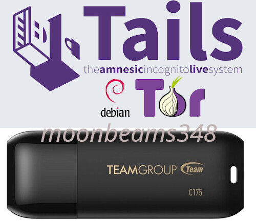 Tails Linux 6.2 32 Gb USB 3.2 Drive Safe Fast Secure Live Bootable Anonymous - Afbeelding 1 van 9