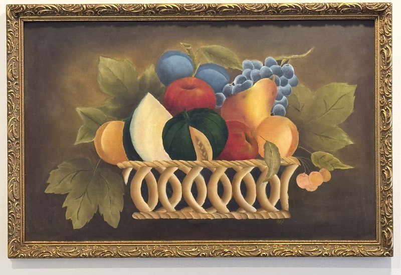 Vtg 40’s Hand Painted Tole Style Still Life Folk Art, 23.5”x 15.5” VERY NICE!