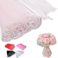 Flower Wrapping Mesh Paper Pearl Edge Bouquet Wrinkled Wavy Net Yarn Decor