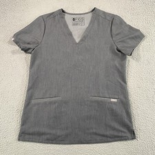 Figs Womens Small Casma 3 Pocket Scrub Top Graphite FW1100