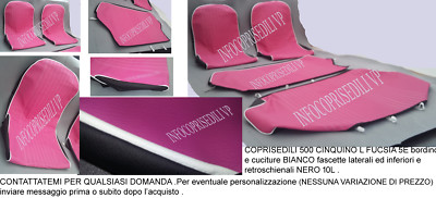 SEAT COVERS 500 FIVE L FUCHSIA 5E brd WHITE rear fasc black 10L *