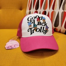 Cakeworthy Good Luck Trolls Trucker Hat Pink Mesh Snap Back NEW