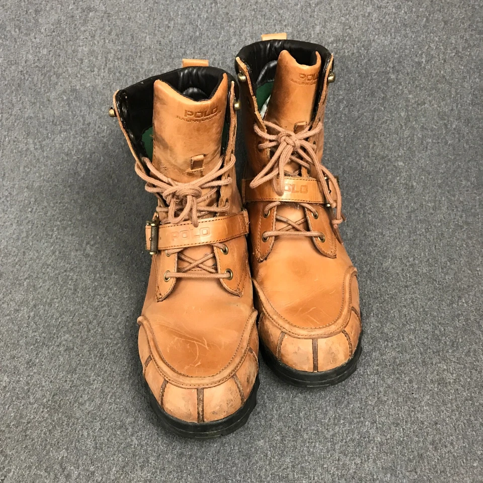 Hombres 12 D Polo Por Ralph Lauren Cuero Marrón Con Cordones Country Ranger Botines Foto 4 de 4