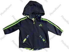 NWOT Baby girl/boy 6M Adidas full zip hoodie front pocket navy/ green colors