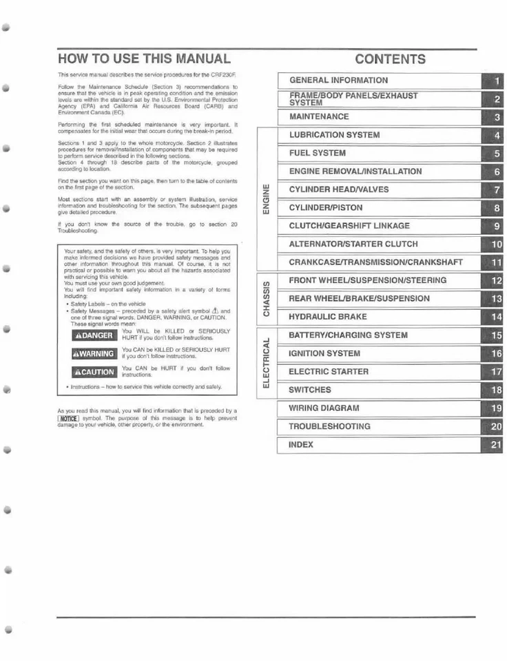 Manual de servicio Honda CRF230F 2003-2013 Foto 2 de 4
