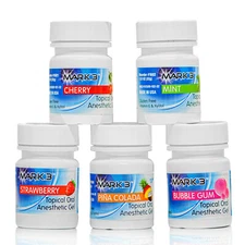 5 Bottles Dental Topical Bottles Mark3 Anesthetic Gel 20% Benzocaine 1OZ Jar