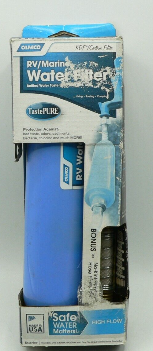 Camco 40043 TastePure RV / Marine Water Filter with Flexible Hose