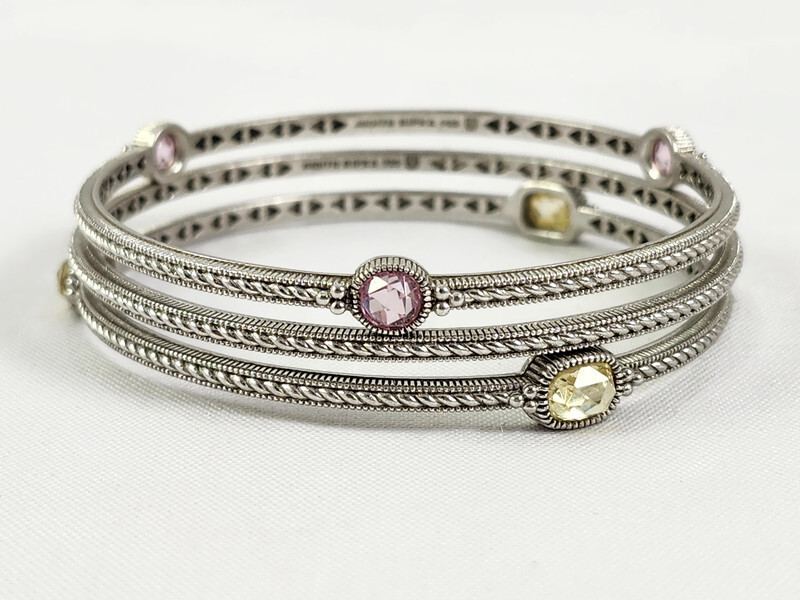 Set 3 Judith Ripka Stacking Bangle Bracelets Ster… - image 1