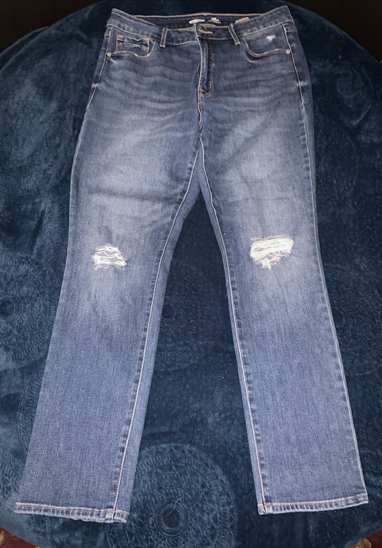 Old Navy Mid Rise  Distressed Blue Jeans Size 12