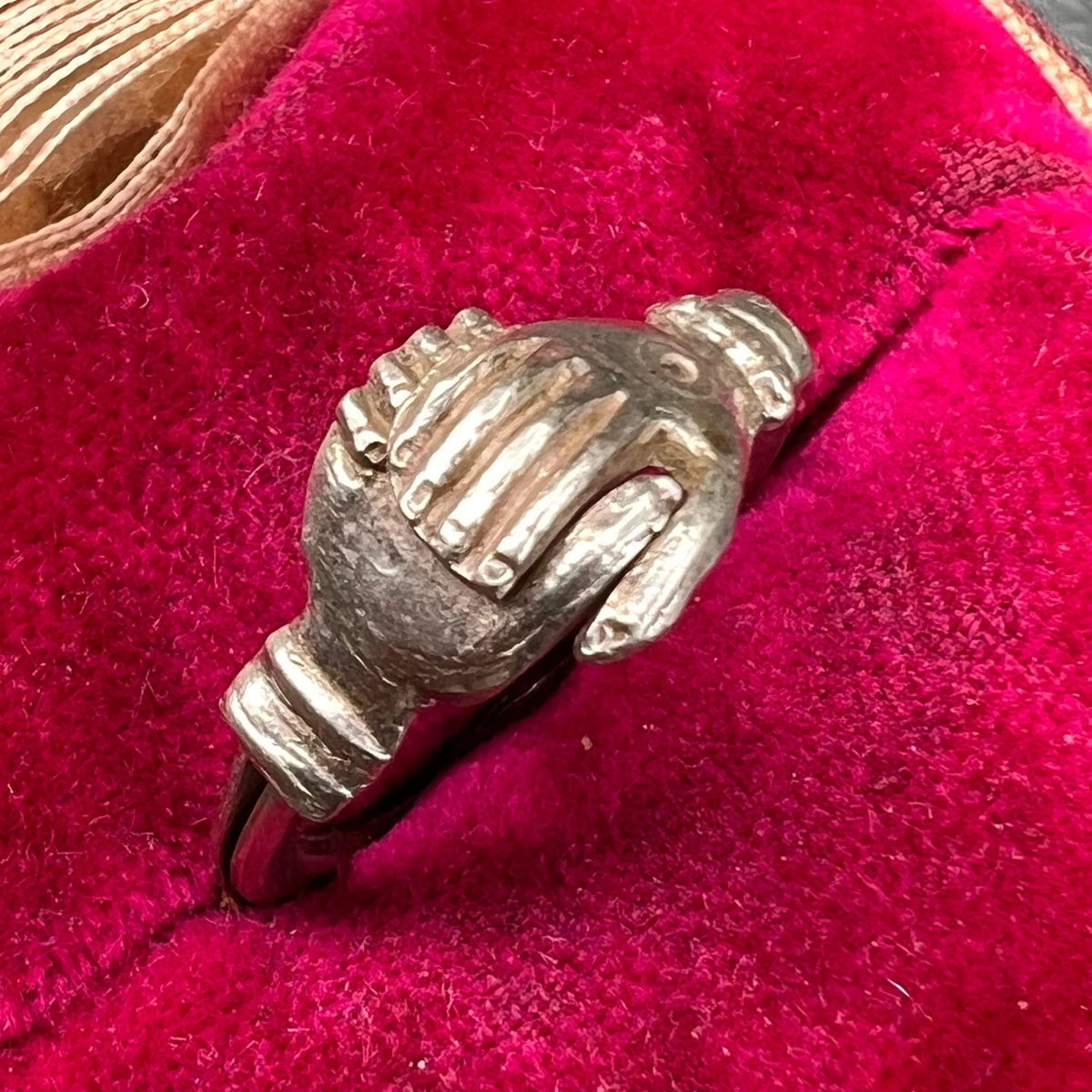 Fede Gimmel Ring Vintage Clasped Hands Ring Vintage Sterling
