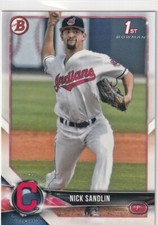 2018 BOWMAN 1ST RC NICK SANDLIN CLEVELAND INDIANS FIRST ROOKIE (QTY) S4332