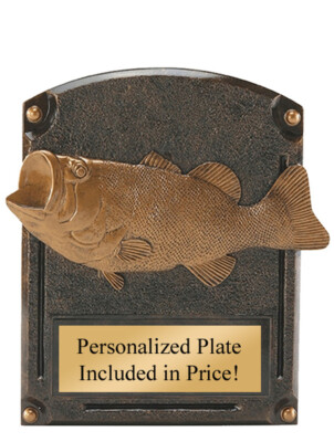FISHING PLAQUE THREE DIMENSIONAL RESIN TROPHY AWARD FREE LETTERING P*54724GS#