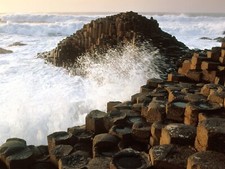 Landscape nature giants causeway sea waves rocks rock Custom Gaming Mat Desk