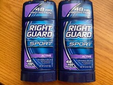2-Right Guard Sport Active Anti-Perspirant Deodorant Rare New Solid Discontinued