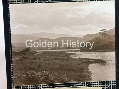 ANTIQUE c1900 PHOTOGRAPH GLASS LANTERN SLIDE RYDAL WATER LAKES