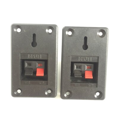 2 Way Speaker Wire Terminal Wall Panel Plate Input PUSH TYPE Audio Cable 72x45mm