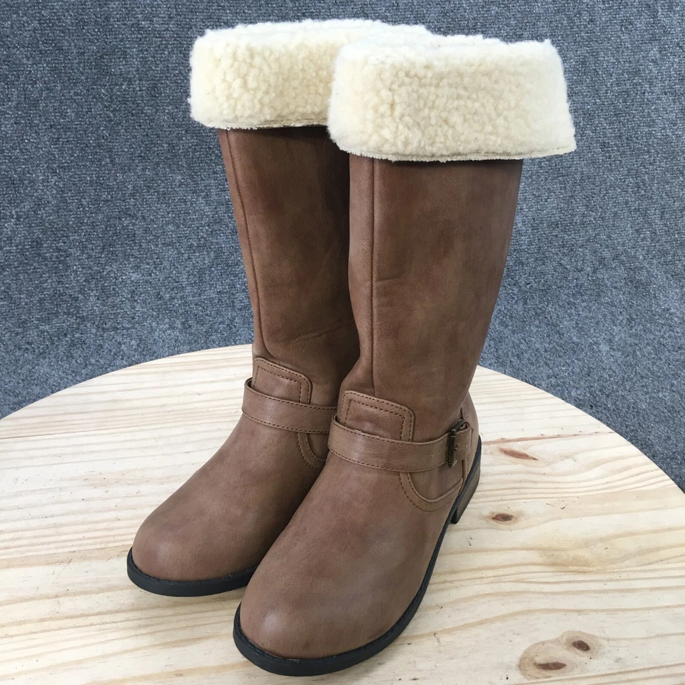 Steve Madden 靴子 青少年 5 冬季靴 带领 128692 米色 皮革拉链 — 第 3/4 张图片