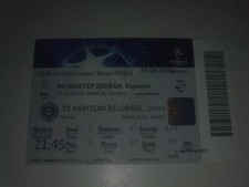 Ticket Schachtar Donezk Ukraine - Partizan Serbien 2010-2011