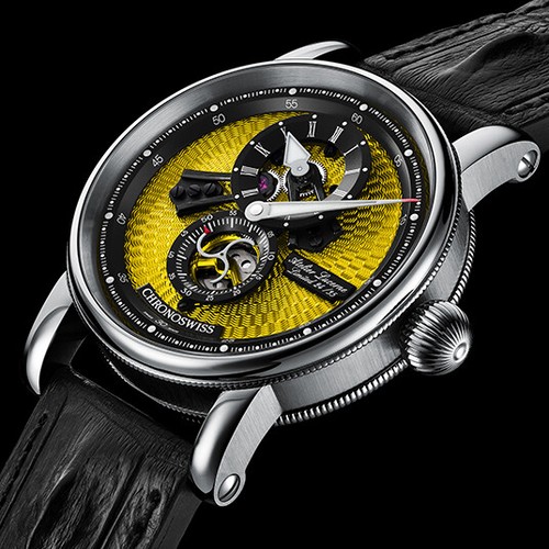 CHRONOSWISS Flying Regulator Open Gear CH-8753-YEBK Men's Watch "NEW"