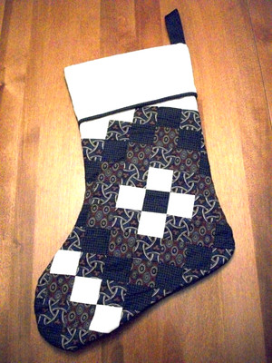 Artisan Made Quilted Patchwork Christmas Stocking 15 Inches Long, Excellent!!!!