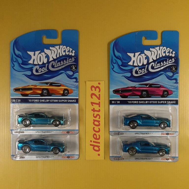 lot of 4) Hot Wheels '10 FORD SHELBY GT500 SUPER SNAKE (Blue) HW