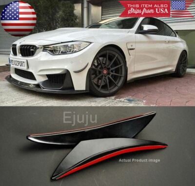 2 Pcs 5'' Flexible Curved Bumper Canard Splitter Fin Spoiler Diffuser for BMW