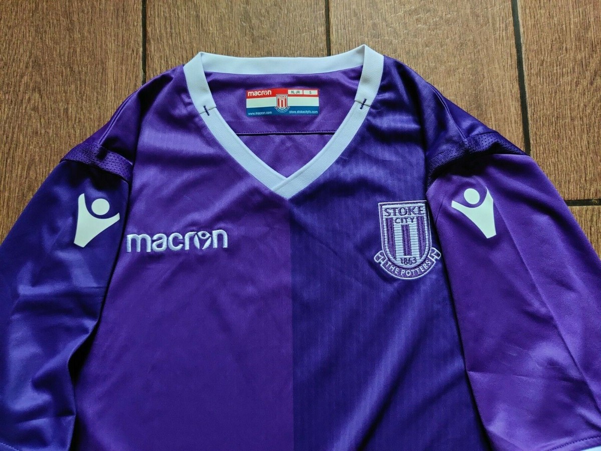 Maillot De Foot Stoke City Domicile 2018-2019 Macron – Taille 5-6 Ans, Occasion Bon état