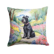 Schnauzer Giant Spring Garden Path Throw Pillow