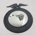 Vintage American Eagle Federal Glass Mirror w Cast Iron Frame USA