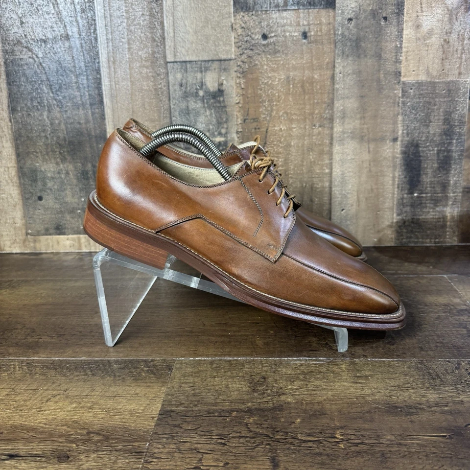 Men’s Bachrach Leather Brown Oxford Size 10.5 Italy New - Image 4 of 4