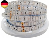 24V RGB LED Streifen Licht, 5M Strip Lichtband 5050 IP65 Wasserdicht 300 Leds
