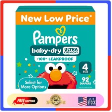 Pampers Baby Dry Diapers Size 4 92 Count