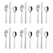 Children's Flatware Kids Silverware 18pcs/Toddler Utensils - 6 x Forks, 6 x D...