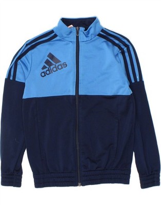 Adidas Jungen Grafik Trainingsanzug Oberteil Jacke 9-10 Jahre dunkelblau Colourblock QD06
