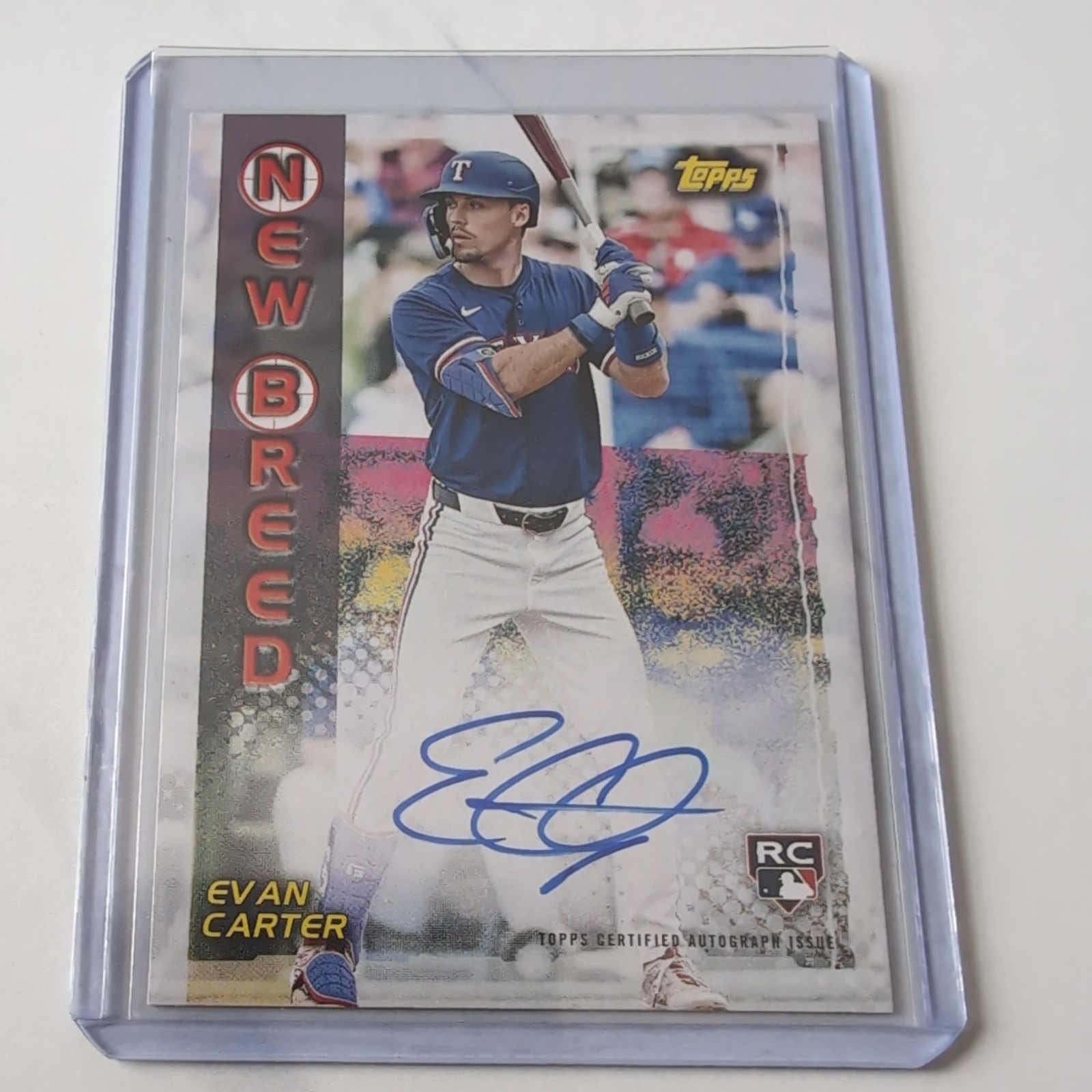 2024 Topps Archives - Evan Carter 1999 New Breed Auto (#99NBA-EC) Rangers RC