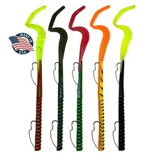 Delong Lures Weedless Swim Bait Bass Lures 10" Pre Rigged Twister Tail Lures