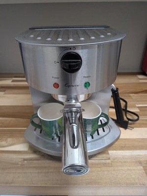 JURA Capresso Expresso Maker 119-Black/Stainless/2 Starbucks 3oz Espresso Mugs