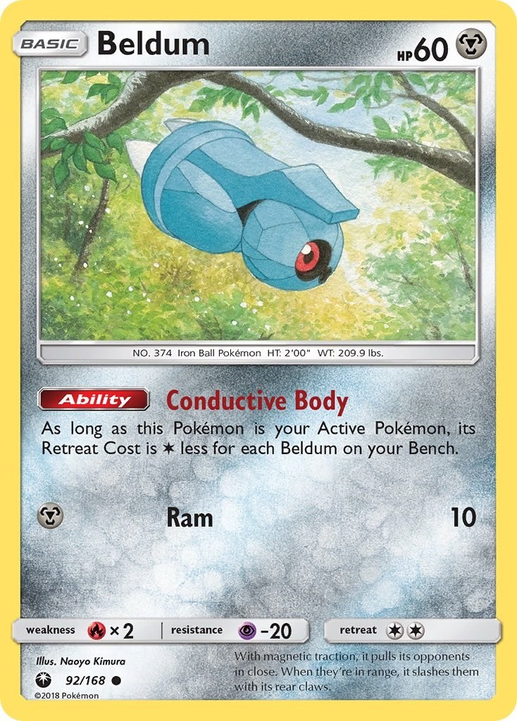 Beldum (92) (92/168) Common NM CES SM - Celestial Storm Pokemon TCG
