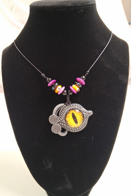 Necklace, Choker, Black Cord, Gothic, Halloween, Evil Eye, #Z11