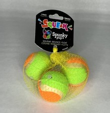 SPUNKY PUP Squeaky Tennis Balls Small 3pk