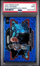 Paul Heyman 2022 Panini Prizm WWE Blue Shimmer FOTL 6/10 PSA 9