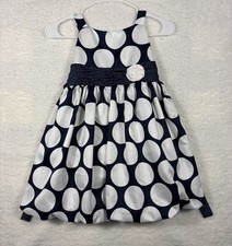 American Princess Girls 6 Dress Navy Polka Dot Holiday Party Formal Easter