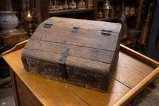 Primitive Wood Document Box Trunk Old Paint