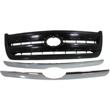 For Toyota Tundra Grille 2003-2006 Painted Black Shell Insert W Chrome Molding