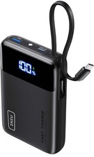 INIU 45W Portable Charger, Smallest 20000mAh Power Bank with Build in USB-C Cabl