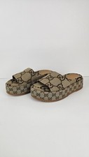 Gucci Macro GG Canvas Camel Ebony Sandal Size...
