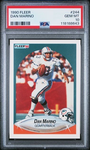 1990 Fleer #244 Dan Marino Card PSA 10 GEM MT HOF Miami Dolphins - Low Pop