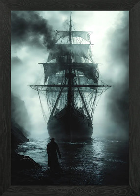 Geisterschiff im Nebel gerahmtes Wandbild Poster Leinwanddruck Bild
