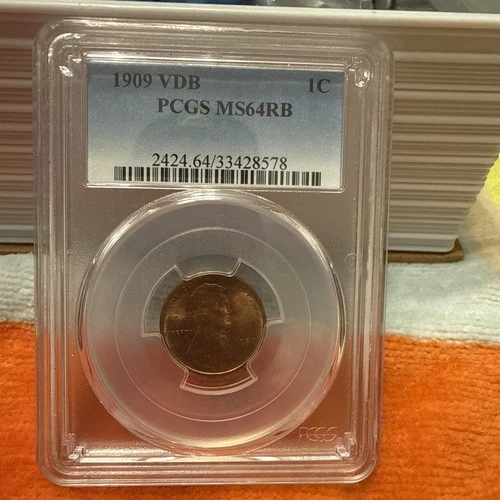 1909 VDB Lincoln Wheat Cent 1c PCGS MS64 RB Red Brown Nice Color